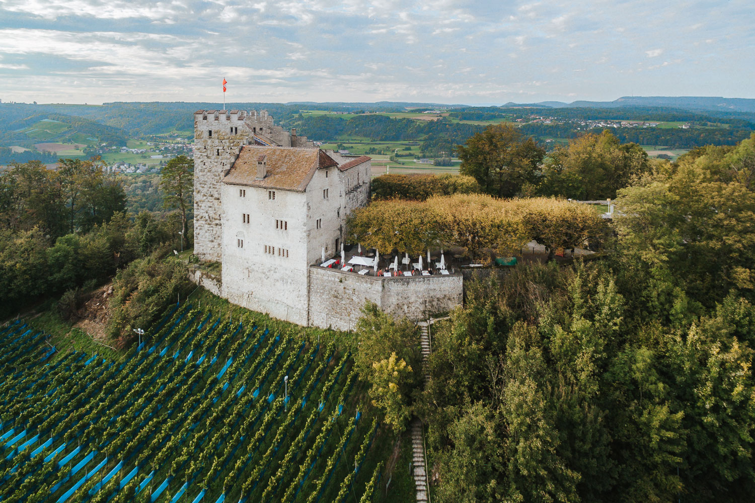 Drohnenaufnahme Schloss Habsburg